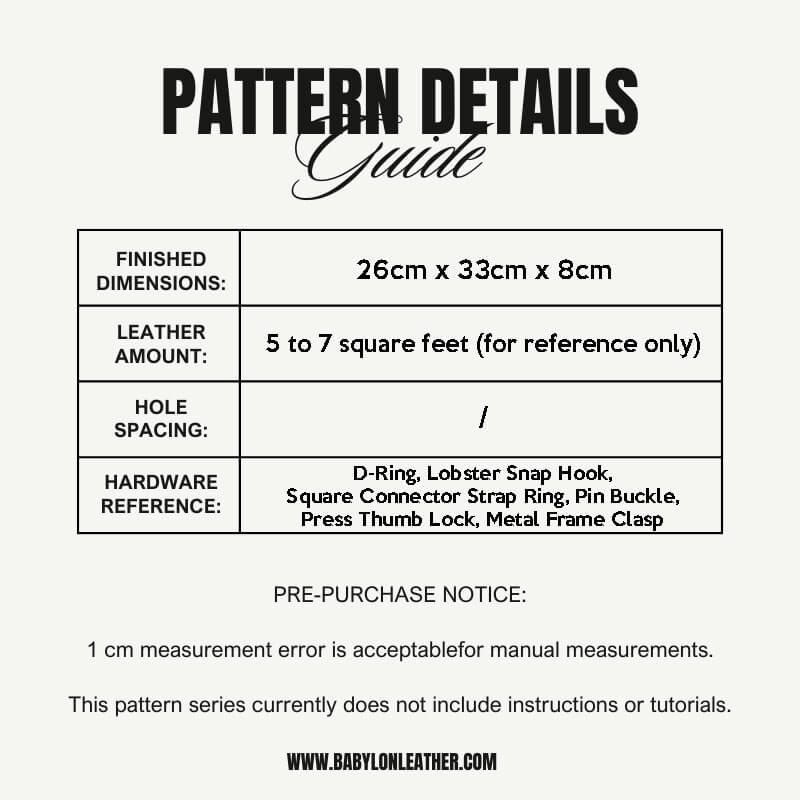 BABYLON™ 3D Shoulder Bag Leather Pattern AAB - 324 - Babylon LeatherBabylon LeatherAAB - 324 - Kraft Board