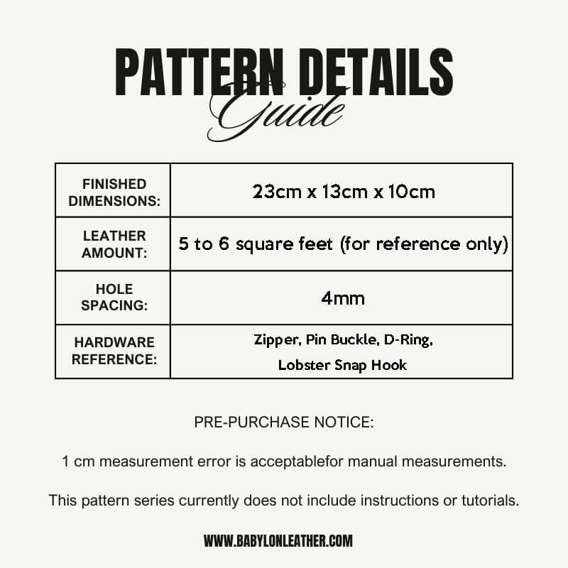 BABYLON™ Boston Bag Leather Crafting Pattern AAB - 845 - Babylon LeatherBabylon LeatherAAB - 845 - Kraft Board