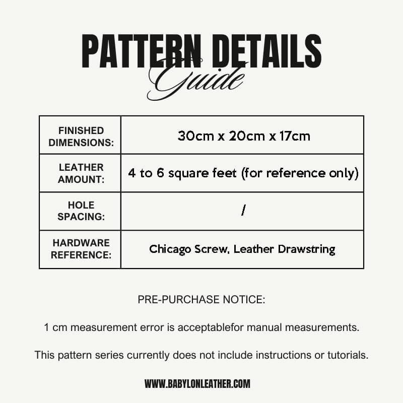 BABYLON™ Bucket Bag DIY Crafting Pattern AAB - 54 - Babylon LeatherBabylon LeatherAAB - 54 - Kraft Board
