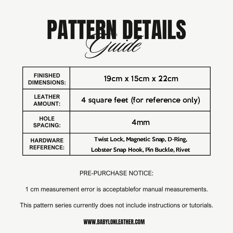 BABYLON™ Bucket Bag DIY Pattern AAB - 656 - Babylon LeatherBabylon LeatherAAB - 656 - Kraft Board