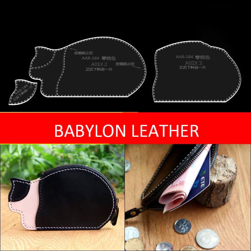 BABYLON™ Cartoon Coin Purse Pattern AAB - 164 - Babylon LeatherBabylon LeatherAAB - 164 - Kraft Board
