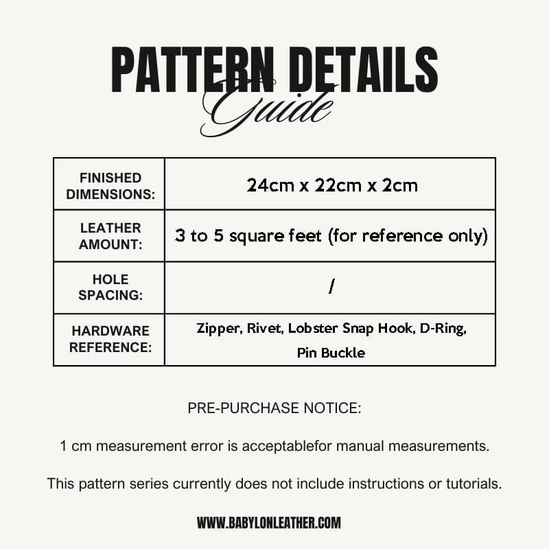BABYLON™ Casual Shoulder Bag Leather Pattern AAB - 43 - Babylon LeatherBabylon LeatherAAB - 43 - Kraft Board
