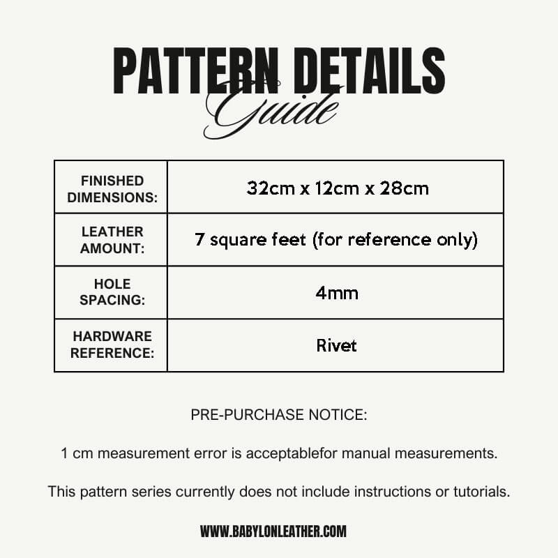 BABYLON™ Commuter Tote Bag Pattern AAB - 659 - Babylon LeatherBabylon LeatherAAB - 659 - Kraft Board