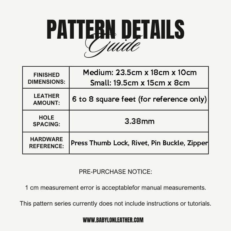 BABYLON™ Crossbody Bag Leather Crafting Pattern AAB - 647 - Babylon LeatherBabylon LeatherAAB - 647 - Kraft Board - Medium