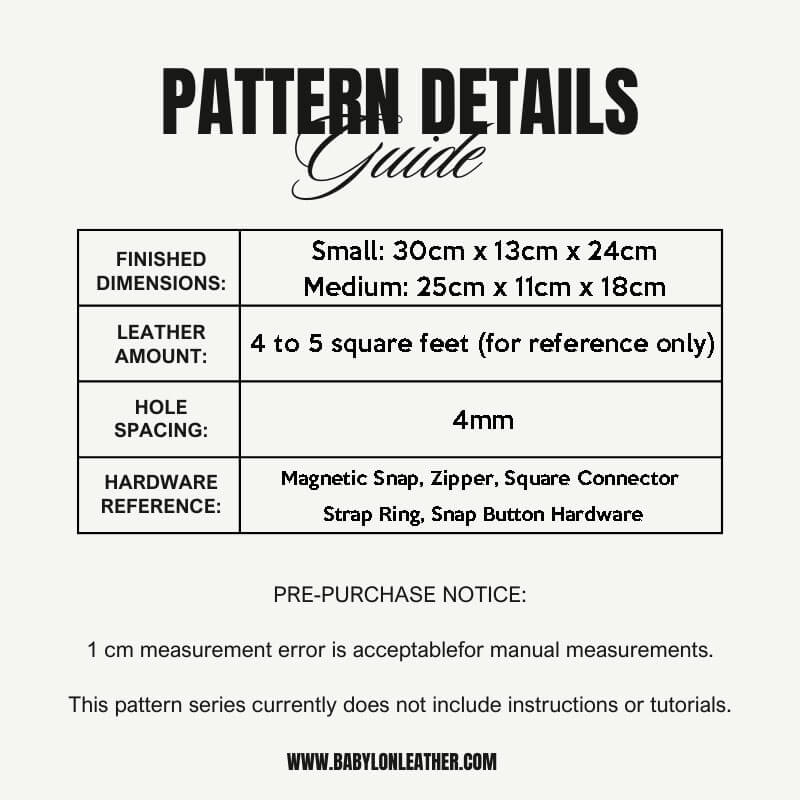 BABYLON™ Crossbody Bag Leather Project Pattern AAB - 737 - Babylon LeatherBabylon LeatherAAB - 737 - Kraft Board - Large - 30x13x24cm