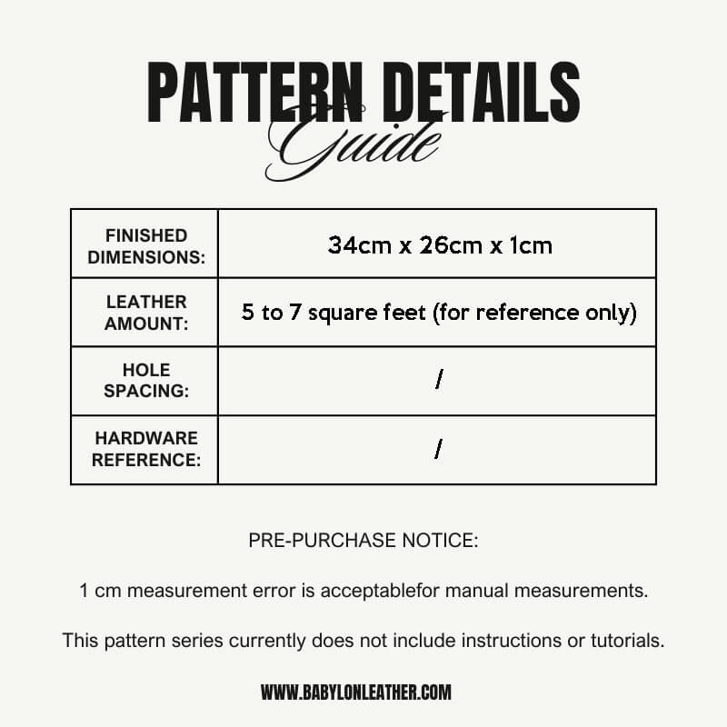 BABYLON™ Document Tote Bag Making Pattern AAB - 207 - Babylon LeatherBabylon LeatherAAB - 207 - Kraft Board