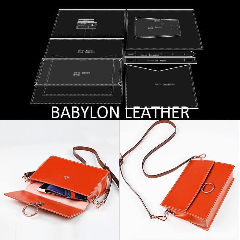 BABYLON™ Elegant Ladies Crossbody Bag DIY Leather Pattern AAB - 788 - Babylon LeatherBabylon LeatherAAB - 788 - Kraft Board