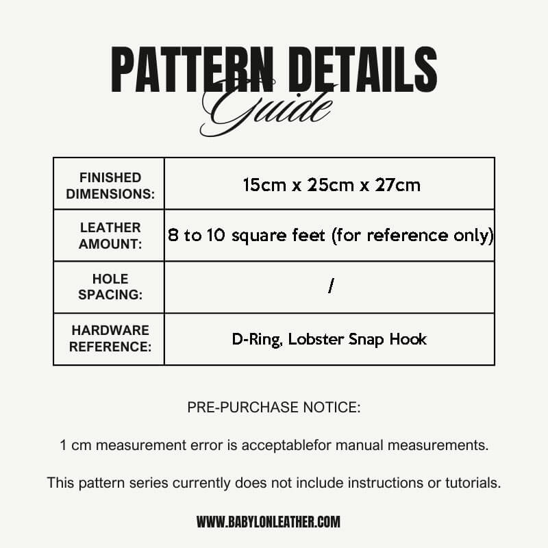 BABYLON™ Elegant Leather Shoulder Bag Pattern AAB - 553 - Babylon LeatherBabylon LeatherAAB - 553 - Kraft Board