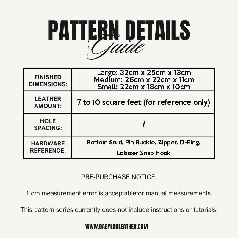 BABYLON™ Elegant Tote Bag Women's Gift Pattern JBX - 13 - Babylon LeatherBabylon LeatherJBX-13-Kraft Board-L