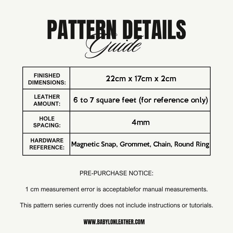 BABYLON™ Exquisite Crossbody Bag DIY Pattern AAB - 540 - Babylon LeatherBabylon LeatherAAB - 540 - Kraft Board