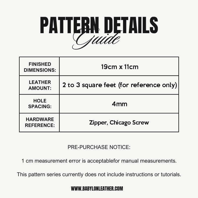 BABYLON™ Half - Moon Clutch Pattern AAB - 491 - Babylon LeatherBabylon LeatherAAB - 491 - Kraft Board