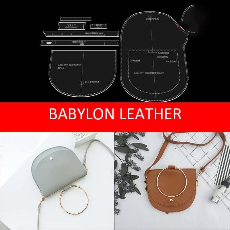 BABYLON™ Half - Moon Crossbody Bag Leather Craft Pattern AAB - 197 - Babylon LeatherBabylon LeatherAAB - 197 - Kraft Board