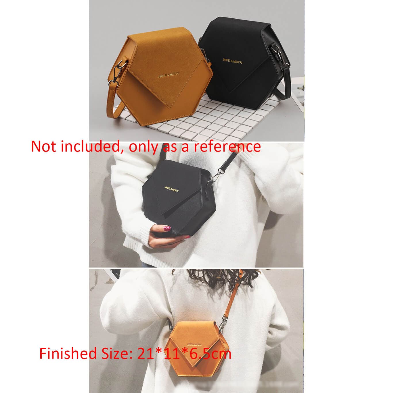 BABYLON™ Hexagon Crossbody Bag Leather Pattern AAB - 453 - Babylon LeatherBabylon LeatherAAB - 453 - Kraft Board