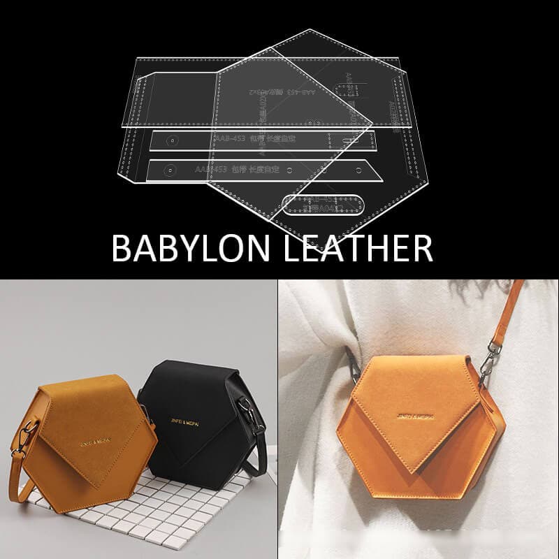 BABYLON™ Hexagon Crossbody Bag Leather Pattern AAB - 453 - Babylon LeatherBabylon LeatherAAB - 453 - Kraft Board