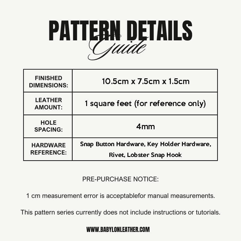 BABYLON™ Key Pouch Making Pattern AAB - 744 - Babylon LeatherBabylon LeatherAAB - 744 - Kraft Board