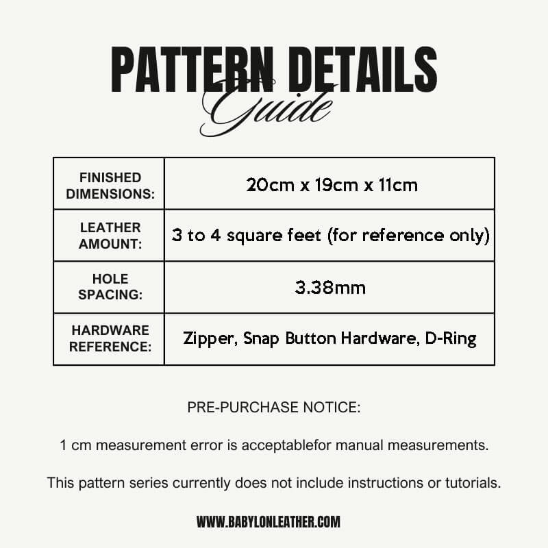 BABYLON™ Le Pliage Bag Making Pattern AAB - 698 - Babylon LeatherBabylon LeatherAAB - 698 - Kraft Board