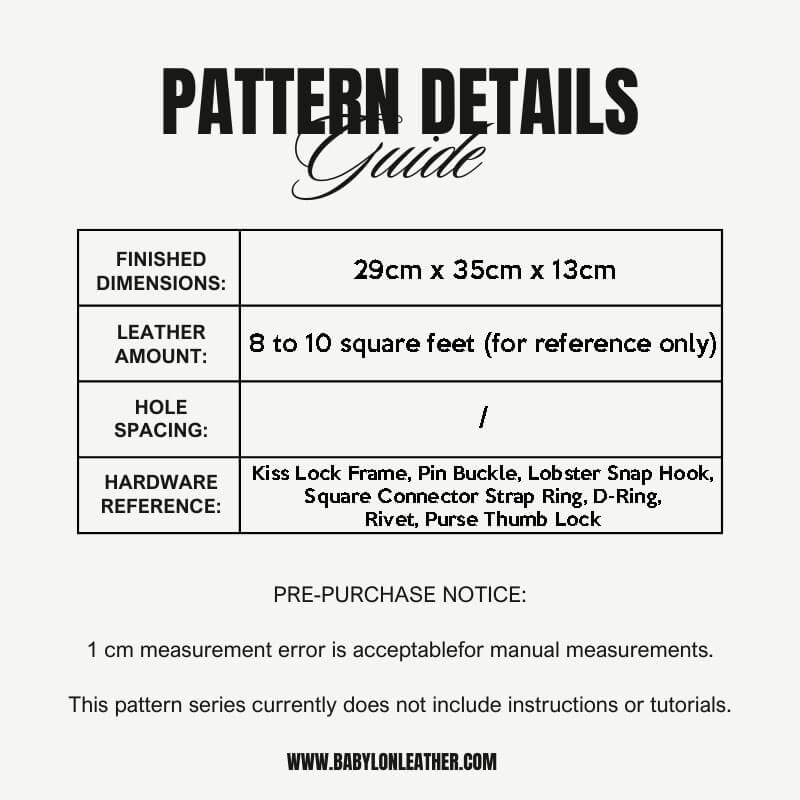 BABYLON™ Leather Backpack Crafting Pattern AAB - 03 - Babylon LeatherBabylon LeatherAAB - 03 - Kraft Board