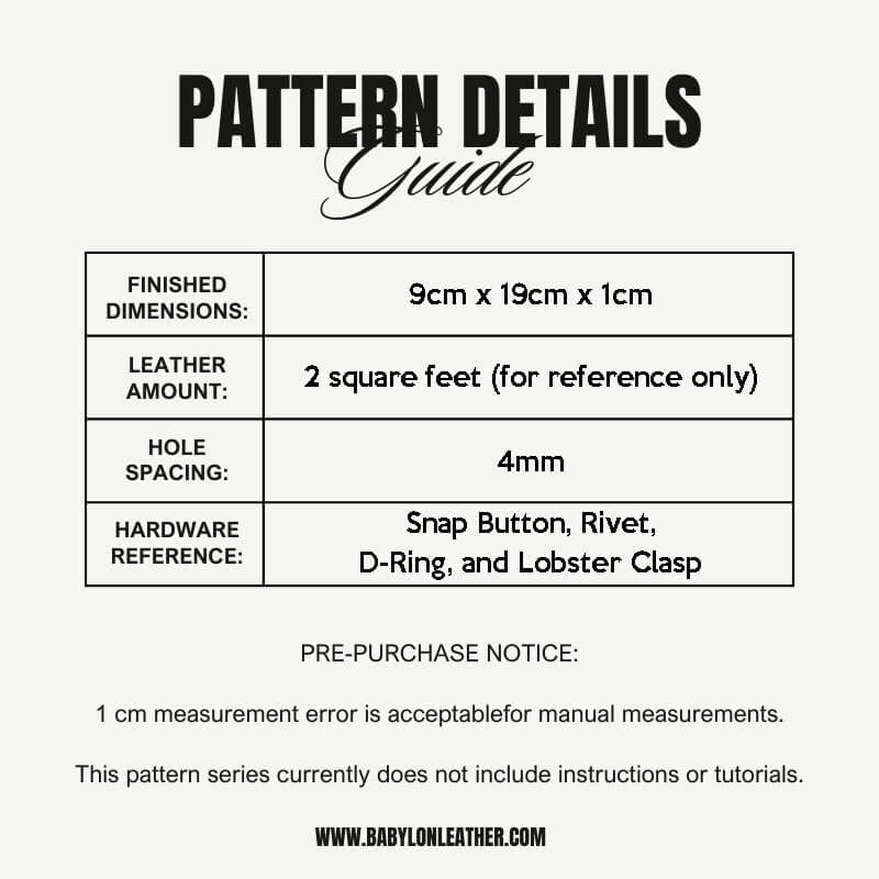 BABYLON™ Leather Coin Purse Pattern AAB - 309 - Babylon LeatherBabylon LeatherAAB - 309 - Kraft Board
