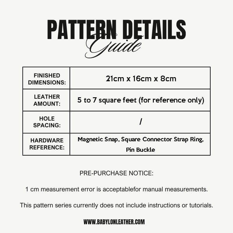 BABYLON™ Leather Crossbody Bag Craft DIY Pattern AAB - 191 - Babylon LeatherBabylon LeatherAAB - 191 - Kraft Board