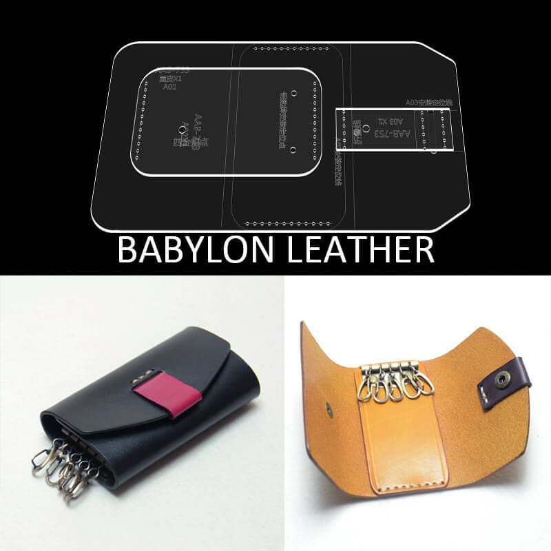 BABYLON™ Leather Key Pouch Storage Handmade Pattern AAB - 753 - Babylon LeatherBabylon LeatherAAB - 753 - Kraft Board