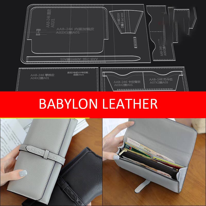 BABYLON™ Leather Long Wallet Gift Making Pattern AAB - 246 - Babylon LeatherBabylon LeatherAAB - 246 - Kraft Board