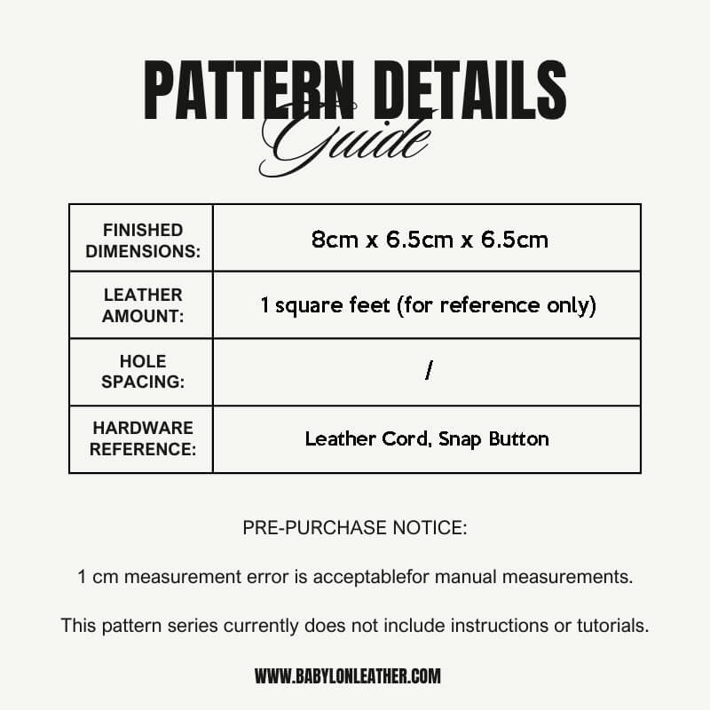 BABYLON™ Leather Round Coin Purse Craft Pattern AAB - 240 - Babylon LeatherBabylon LeatherAAB - 240 - Kraft Board