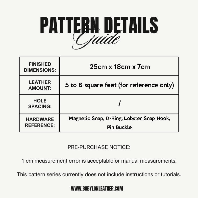 BABYLON™ Leather Shoulder Bag Crafting Pattern AAB - 190 - Babylon LeatherBabylon LeatherAAB - 190 - Kraft Board