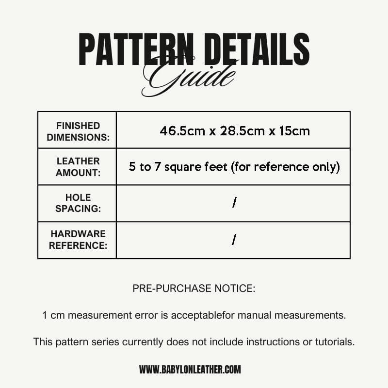 BABYLON™ Leather Shoulder Bag DIY Making Pattern AAB - 325 - Babylon LeatherBabylon LeatherAAB - 325 - Kraft Board