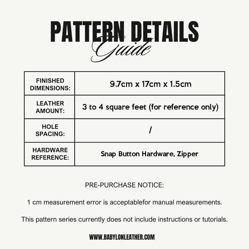 BABYLON™ Long Wallet Clutch Making Pattern AAB - 270 - Babylon LeatherBabylon LeatherAAB - 270 - Kraft Board