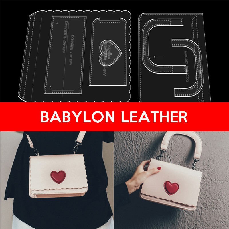 BABYLON™ Love Heart Crossbody Bag Pattern AAB - 467 - Babylon LeatherBabylon LeatherAAB - 467 - Kraft Board