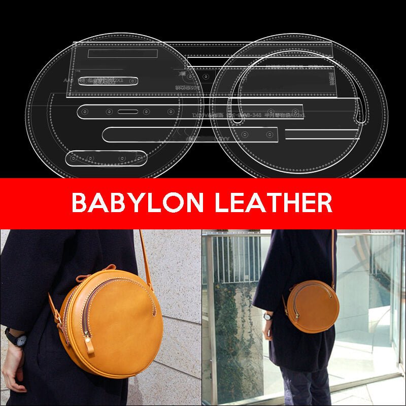 BABYLON™ Men's Round Crossbody Bag Pattern AAB - 348 - Babylon LeatherBabylon LeatherAAB-348-Kraft Board
