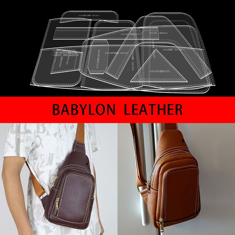 BABYLON™ Men's Sling Bag Making Leather Pattern AAB - 863 - Babylon LeatherBabylon LeatherAAB - 863 - Kraft Board