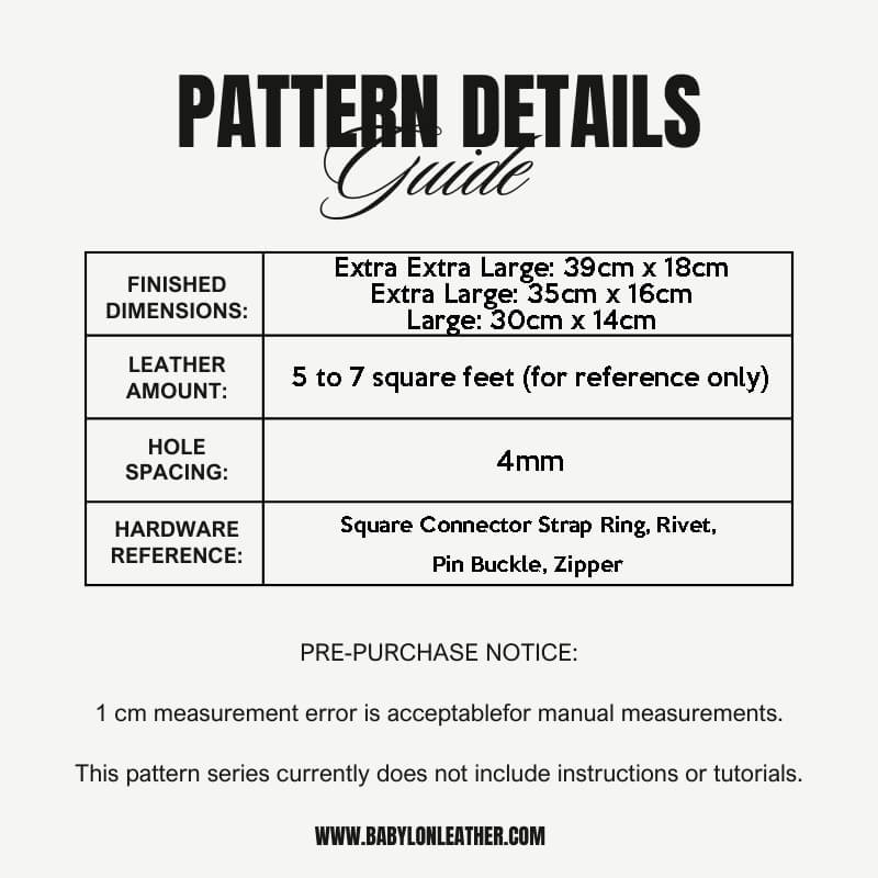 BABYLON™ Men's Sling Bag Making Pattern AAB - 843 - Babylon LeatherBabylon LeatherAAB - 843 - Kraft Board - Extra Extra Large