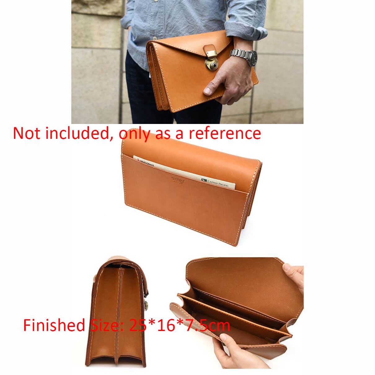 BABYLON™ Men's Vintage Clutch Bag DIY Pattern AAB - 329 - Babylon LeatherBabylon LeatherAAB - 329 - Kraft Board