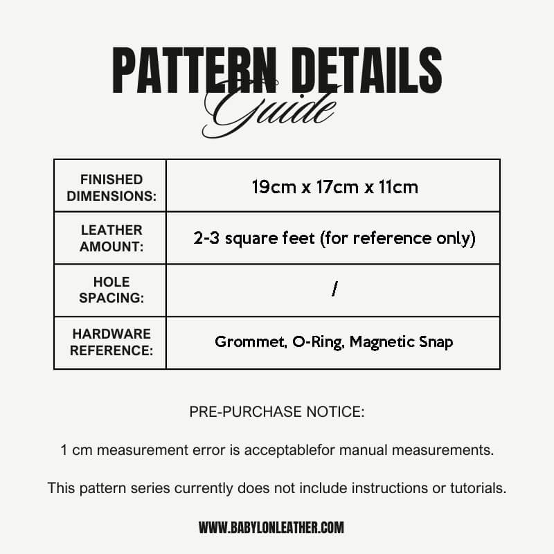 BABYLON™ Mini Lady Bag Making Pattern AAB - 915 - Babylon LeatherBabylon LeatherAAB-915-Kraft Board