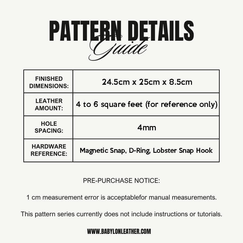 BABYLON™ Personalized Handbag Pattern AAB - 498 - Babylon LeatherBabylon LeatherAAB - 498 - Kraft Board