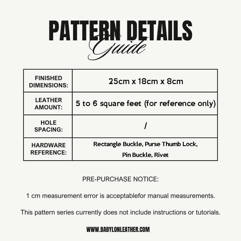 BABYLON™ Saddle Bag Leather Pattern AAB - 442 - Babylon LeatherBabylon LeatherAAB - 442 - Kraft Board