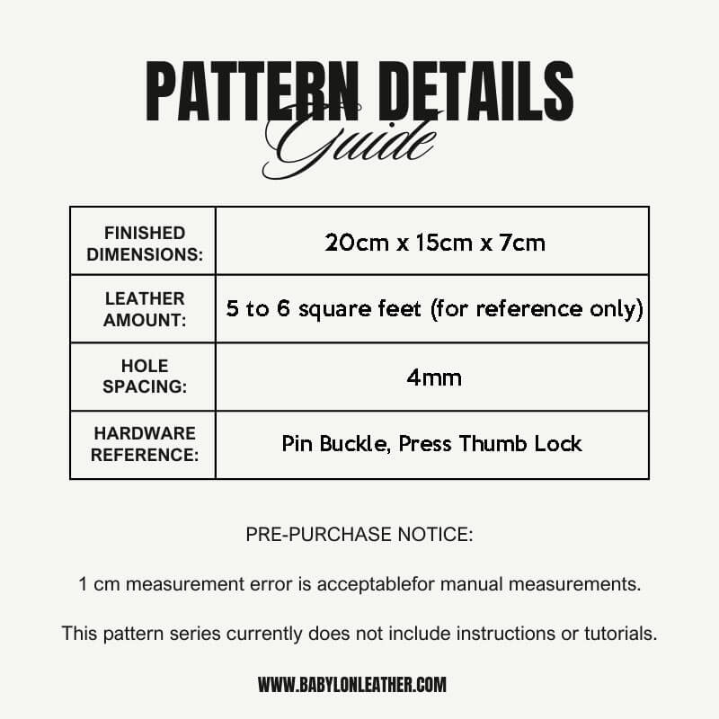 BABYLON™ Saddle Bag Leathercraft DIY Pattern AAB - 714 - Babylon LeatherBabylon LeatherAAB - 714 - Kraft Board