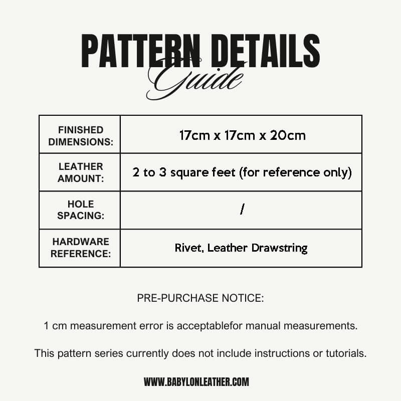BABYLON™ Shoulder Bucket Bag Leather Gift Pattern JBX - 08 - Babylon LeatherBabylon LeatherJBX-08-Kraft Board