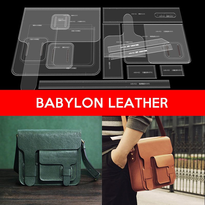 BABYLON™ Shoulder & Crossbody Bag Making Pattern AAB - 412 - Babylon LeatherBabylon LeatherAAB-412-Kraft Board-L