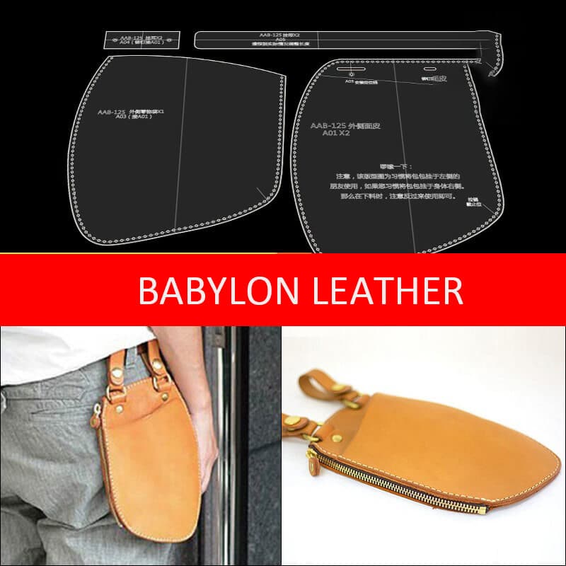 BABYLON™ Simple Leather Waist Bag Craft Pattern AAB - 125 - Babylon LeatherBabylon LeatherAAB - 125 - Kraft Board