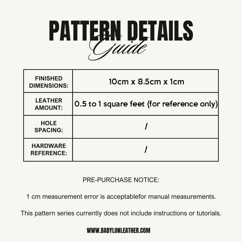 BABYLON™ Simple Wallet Easy Leather Project Pattern AAB - 155 - Babylon LeatherBabylon LeatherAAB - 155 - Kraft Board