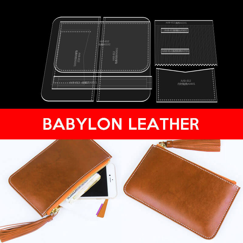 BABYLON™ Tassel Zip Clutch DIY Pattern AAB - 812 - Babylon LeatherBabylon LeatherAAB - 812 - Kraft Board