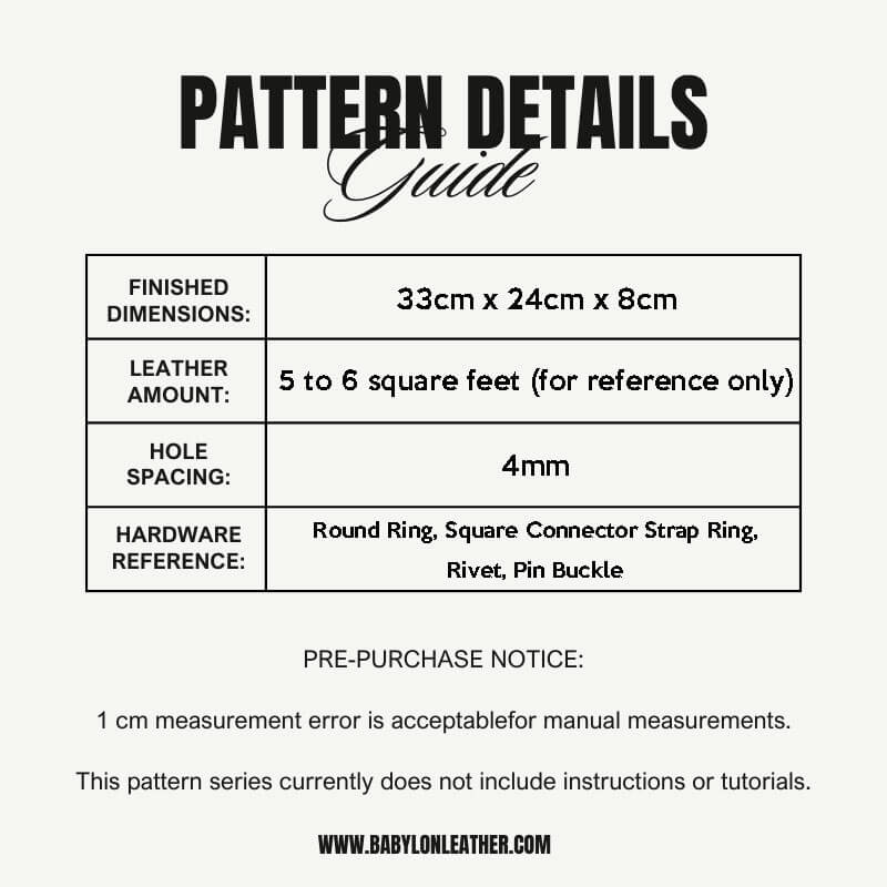 BABYLON™ Tote Bag Leather Making Pattern AAB - 828 - Babylon LeatherBabylon LeatherAAB - 828 - Kraft Board