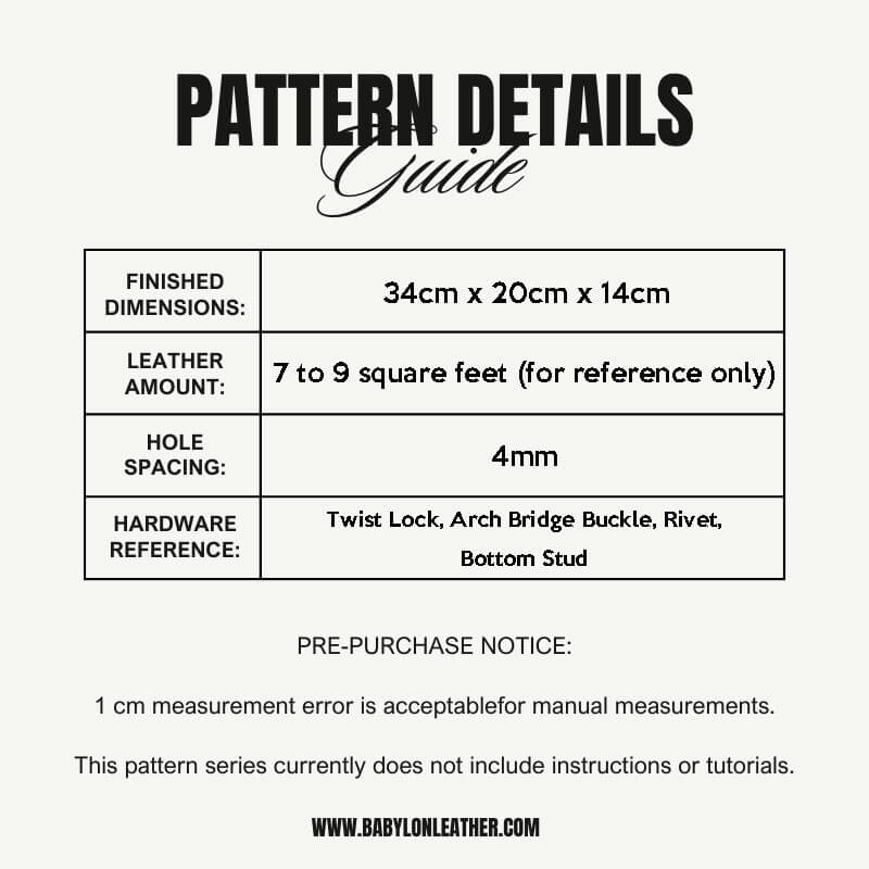 BABYLON™ Trapeze Tote Bag Leather Pattern AAB - 831 - Babylon LeatherBabylon LeatherAAB - 831 - Kraft Board