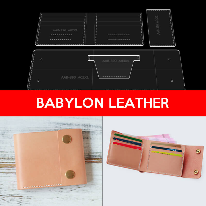BABYLON™ Tri - Fold Short Wallet Leathercraft Pattern AAB - 390 - Babylon LeatherBabylon LeatherAAB-390-Kraft Board