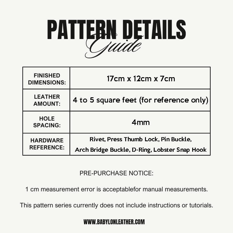 BABYLON™ Women's Square Handbag Making Pattern AAB - 865 - Babylon LeatherBabylon LeatherAAB - 865 - Kraft Board