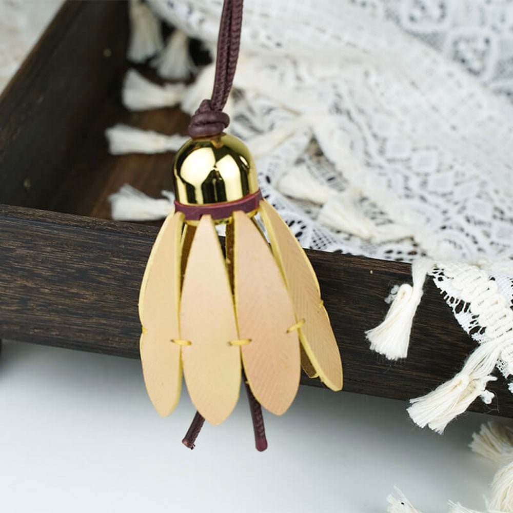 Badminton Shuttlecock Leather Decorative Charm – Babylon Leather - Babylon LeatherBabylon LeatherLL74-Beige
