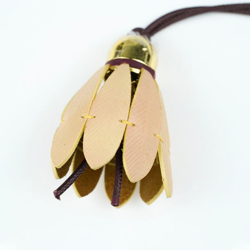 Badminton Shuttlecock Leather Decorative Charm – Babylon Leather - Babylon LeatherBabylon LeatherLL74-Beige