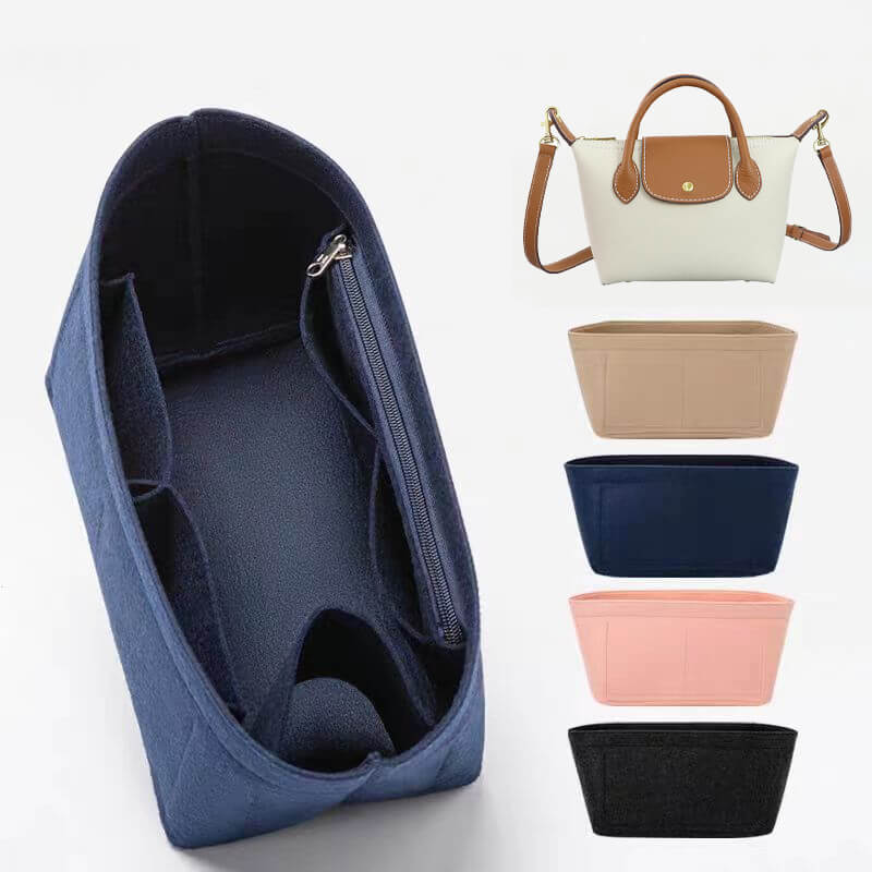 Bag Insert Organizer for Longchamp Energy-Style Bags Mini/S/M - Babylon LeatherBabylon LeatherQZ10-Khaki-Mini